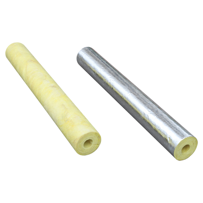 Foil Faced Fiberglass Pipe Insulation High Temp HVAC Duct Mechanical Pipe Wrap Glass Wool Tube for Thermal Acoustic
