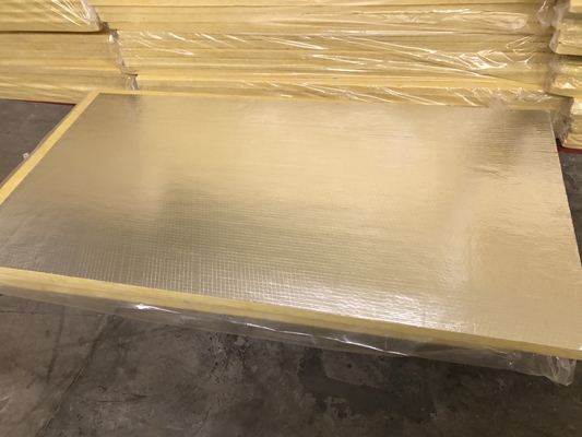 Fireproof Insulation Board HVAC Aluminum Foil Faced Glass Wool High Temp Acoustic Soundproofing Barrier