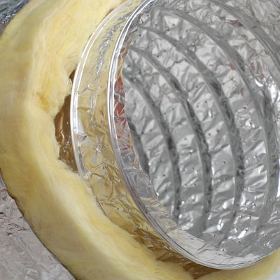 Custom Reinforced Insulated Flexible Duct Aluminum Air Duct with Temperature Range -30 to +250°C and Fiberglass Insulation 25-50mm