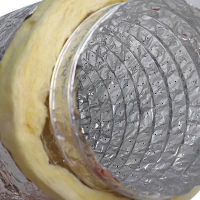 Custom Reinforced Insulated Flexible Duct Aluminum Air Duct with Temperature Range -30 to +250°C and Fiberglass Insulation 25-50mm
