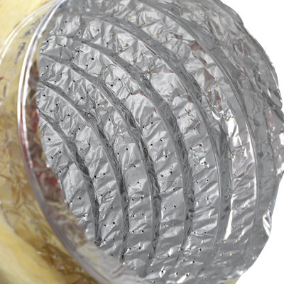Custom Reinforced Insulated Flexible Duct Aluminum Air Duct with Temperature Range -30 to +250°C and Fiberglass Insulation 25-50mm