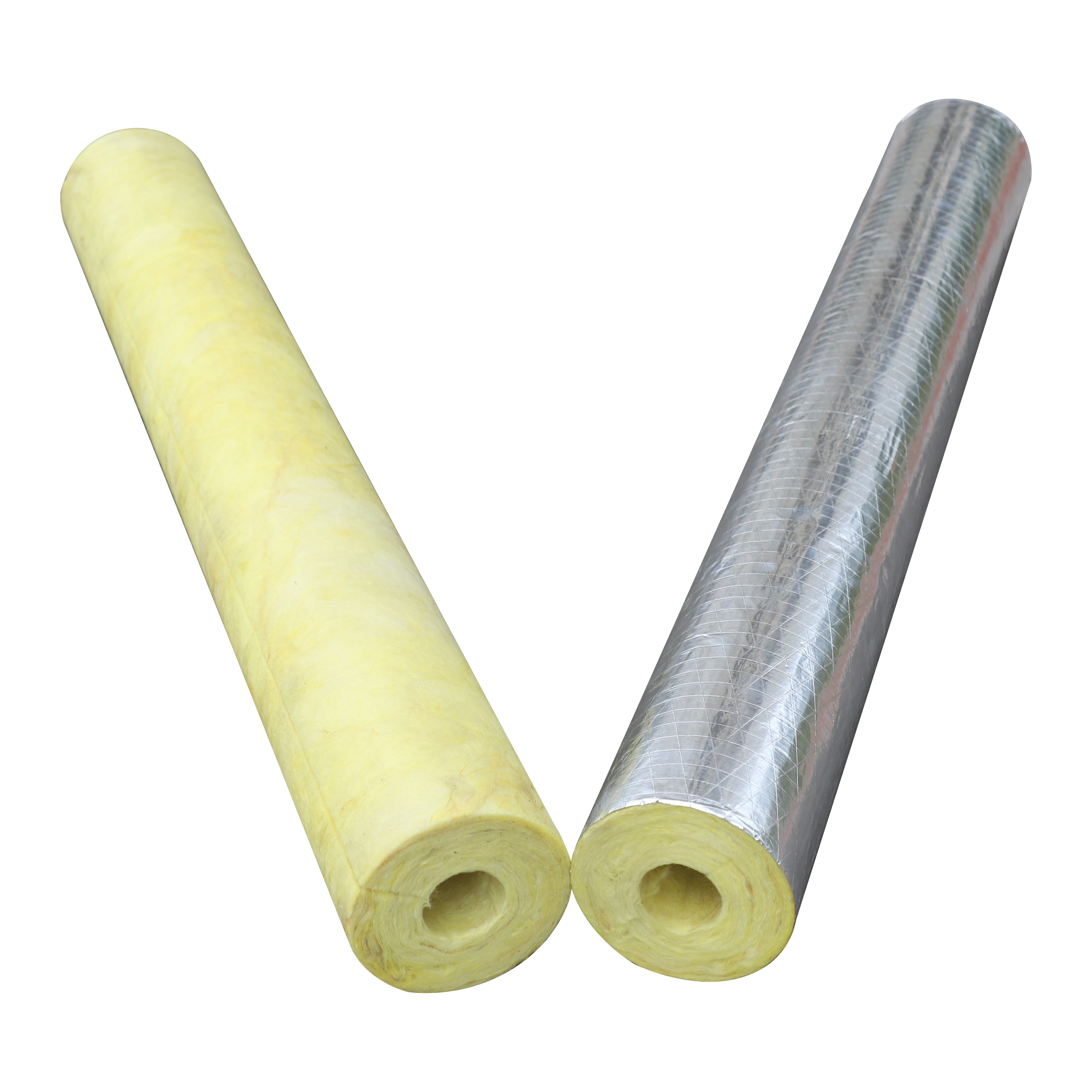 Glass Wool Pipe Insulation with Reflective Outer Shield